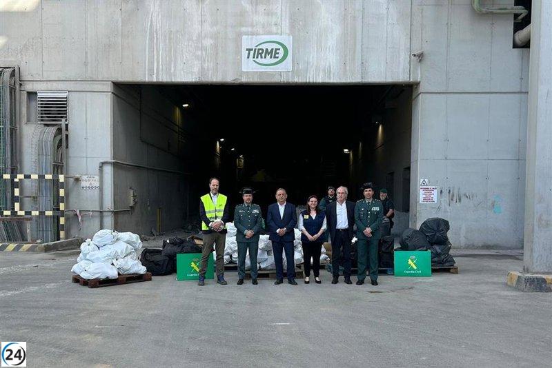 Una tonelada de droga incautada a Mallorca s'incinera a Son Reus.