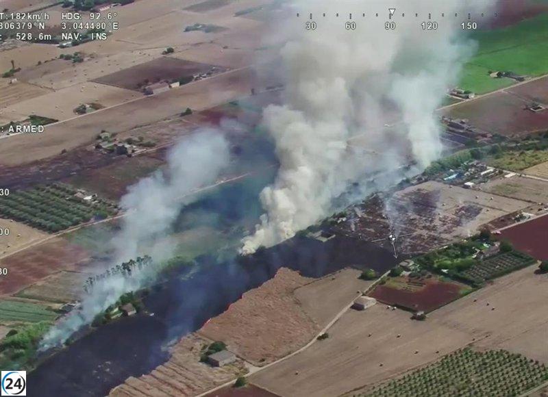 Controlat l'incendi al torrent de Sant Miquel, a Sa Pobla, després de cremar dues hectàrees.