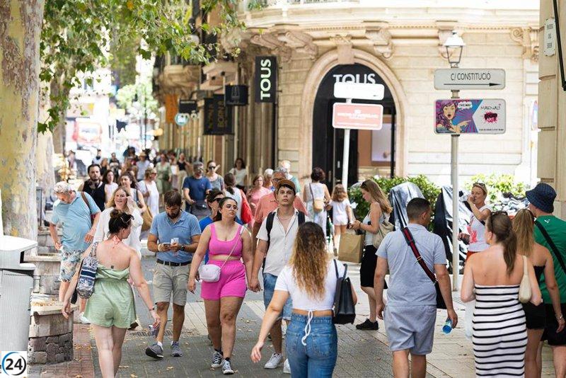 L'arribada de turistes internacionals a les Balears creix un 1% a juliol amb 3.832,68 milions de despesa.
